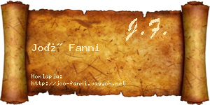 Joó Fanni névjegykártya