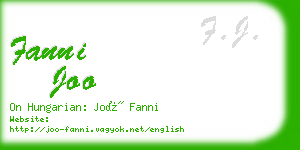 fanni joo business card